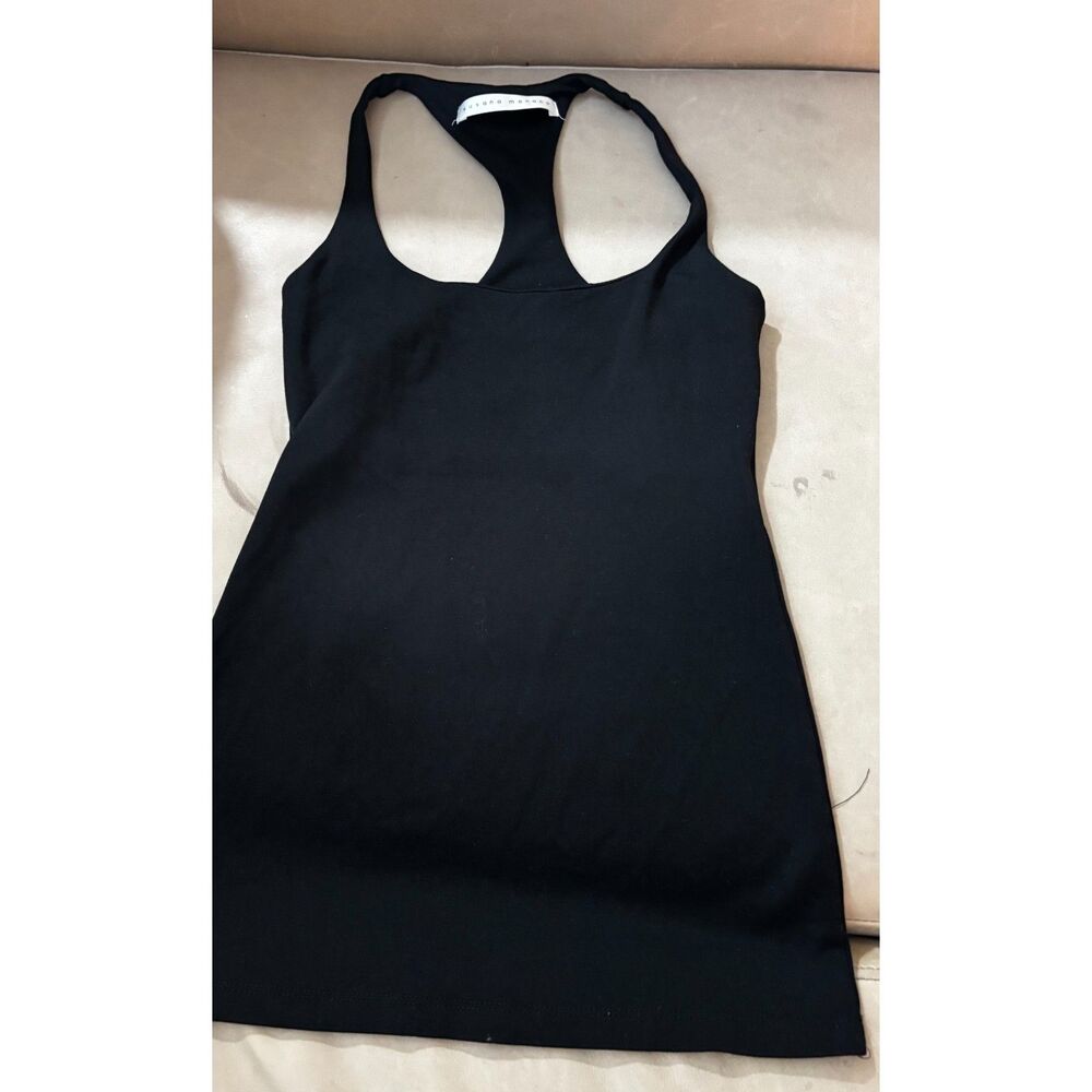 Susana Monaco Black Racerback Tank Top XS Stretch Nylon Spandex Made in USA